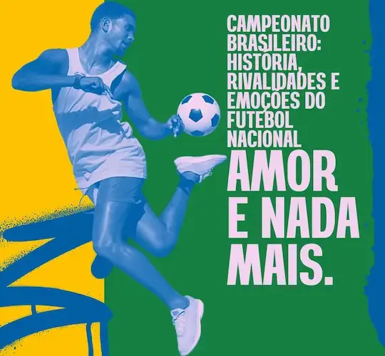 Post para Instagram jogo de futebol Brasil Campeonato moderno urbano verde amarelo e azul