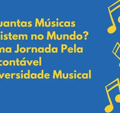 Apresentacao com Diretrizes a Amarelo e Azul com Notas de Musica