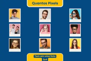 Quantos Pixels Tem uma Foto 3x4? Entenda o Tamanho Ideal para Suas Imagens 15 Montagem de Fotos para loja de oculos azul e amarelo simples